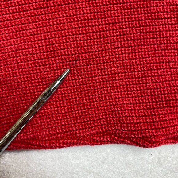 VINTAGE Lord Jeff Sweatshirt Mens XL Red Knit V-Neck Cotton 90s Pullover - Picture 12 of 13